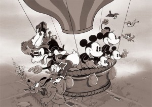  【puzzle】mickey minnie 108塊 気球に乗って (18.2×25.7cm)