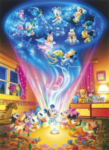  【puzzle】【光る】mickey and friends 300塊  夢色プラネタリウム (30.5×43cm)