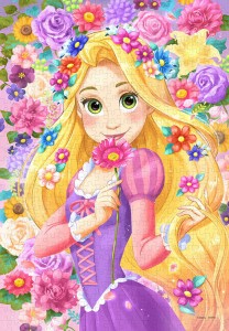 【puzzle】【純白】rapunzel 500塊  　花かんむりの贈物（ラプンツェル）（塔の上のラプンツェル） (25x36cm)