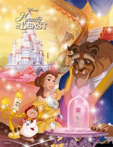  【puzzle】【光る】beauty and the beast 300塊 愛のバラは輝いて (16.5×21.5cm)