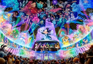 【puzzle】【光る】mickey 2000塊ディズニー ウォーター ドリーム コンサート  (73×102cm)