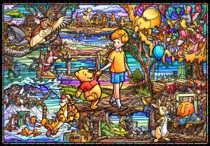 【 puzzle 】 Winnie the Pooh 1000塊 ストーリー ステンドグラス (くまのプーさん) (51×73.5cm)