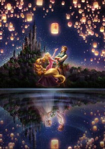  【puzzle】【光る】Rapunzel  300塊  湖面が映す未来  (30.5×43cm)