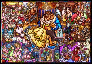 【puzzle】 beauty and the beast 1000塊 ストーリーステンドグラス (美女と野獣)  (51×73.5cm)