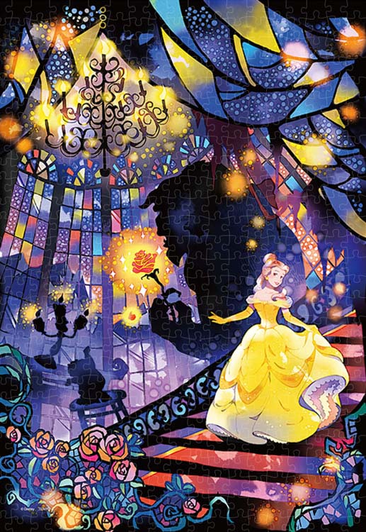 【puzzle】【透明】500塊 美女と野獣　二人のこころ…  (25x36cm)