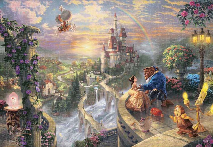 【puzzle】【透明】500塊 美女と野獣　Beauty and Beast Falling in Love  (25x36cm)