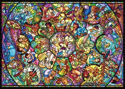 【puzzle】【世界最小】all characters 1000塊 オールスター ステンドグラス (29.7x42cm)