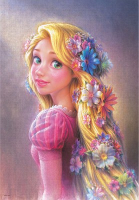 【puzzle】 油畫風 rapunzel  1000塊 　輝く髪のプリンセス (51×73.5cm)