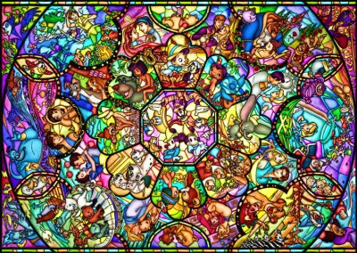 【puzzle】All characters 2000塊オールスター ステンドグラス (73×102cm)