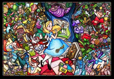 【puzzle】【透明】alice 500塊 ストーリーステンドグラス (25x36cm)