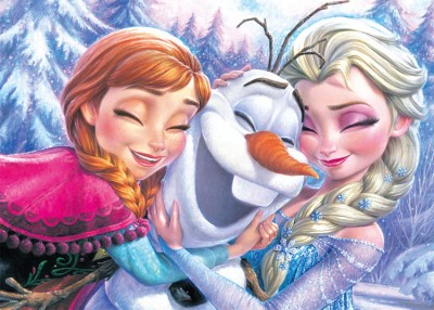 【puzzle】frozen 500塊 アナ、エルサ＆オラフ (35×49cm)