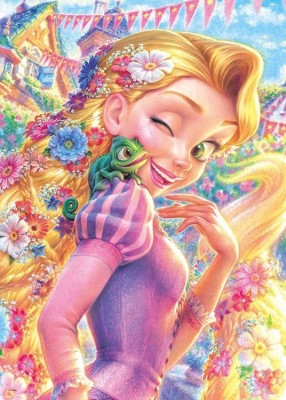【puzzle】rapunzel 500塊 ラプンツェル＆パスカル (35×49cm)