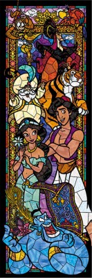 【puzzle】【透明】aladdin 456塊 アラジン ステンドグラス (18.5x55.5cm)