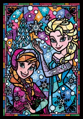 【puzzle】【透明】frozen 266塊  アナ＆エルサ ステンドグラス (18.2×25.7cm)