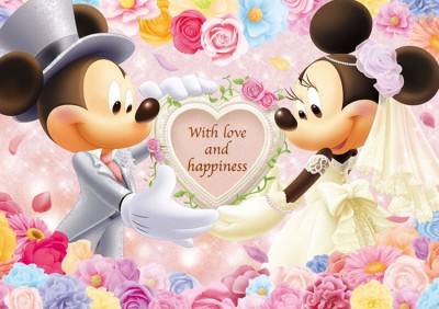 【puzzle】mickey minnie 200塊 愛と幸せをこめて (22.5×32cm)